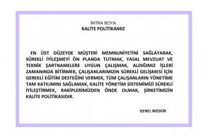 >KALİTE POLİTİKAMIZ