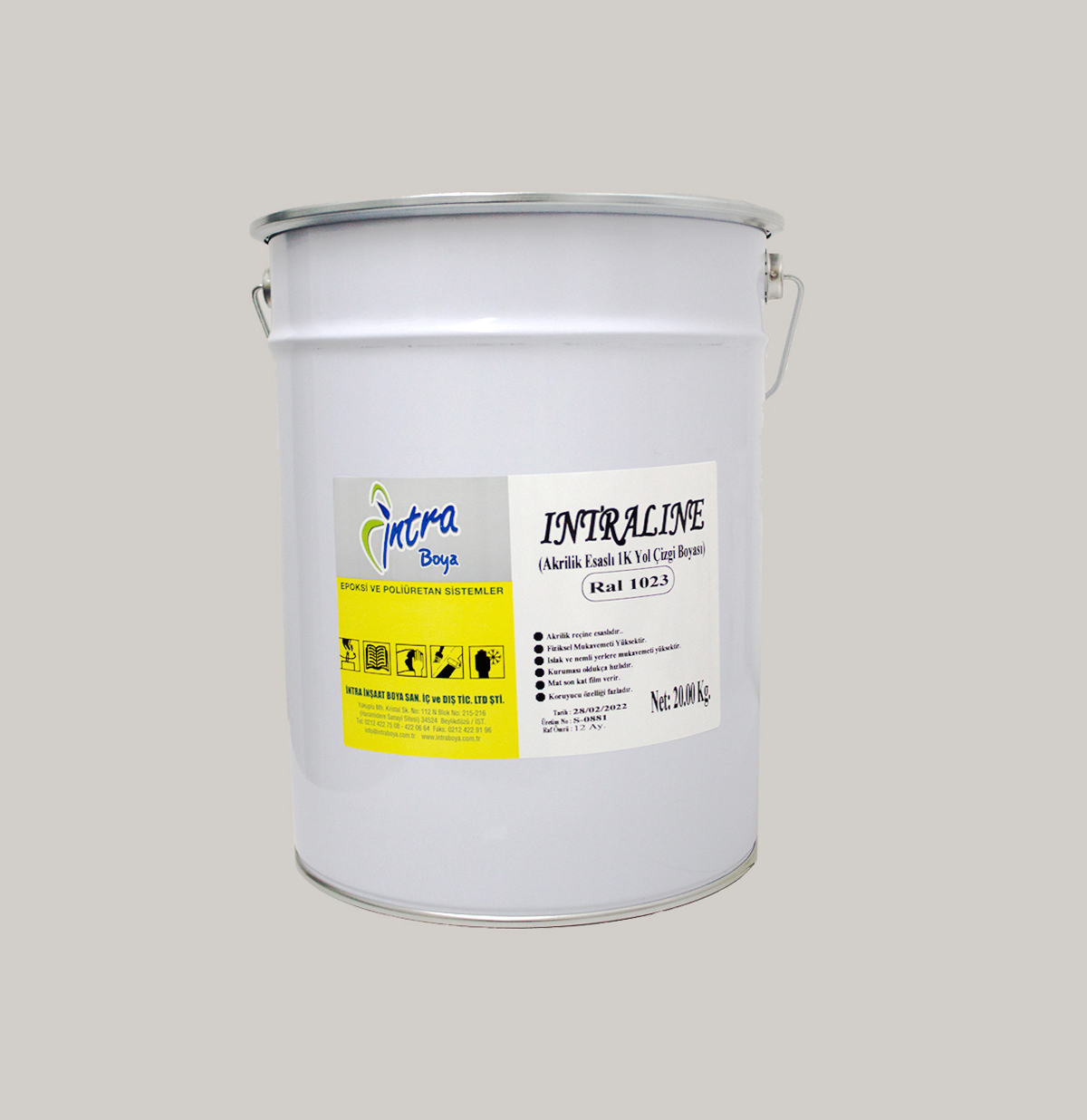 İntraline Akrilik 1K Yol Çizgi Boyası